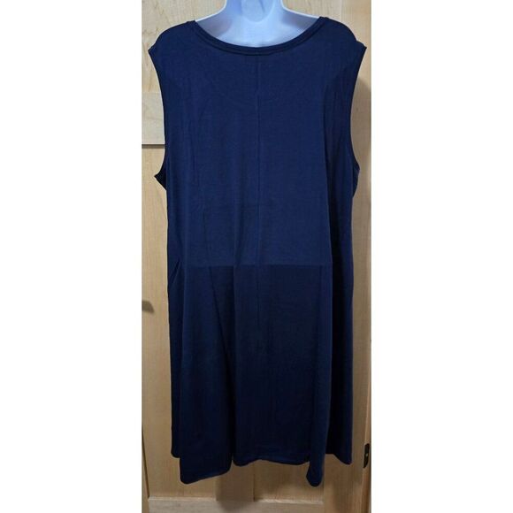 Style & Co Womens Sleeveless Navy Blue Flip Flop Dress 3X - Picture 2 of 4